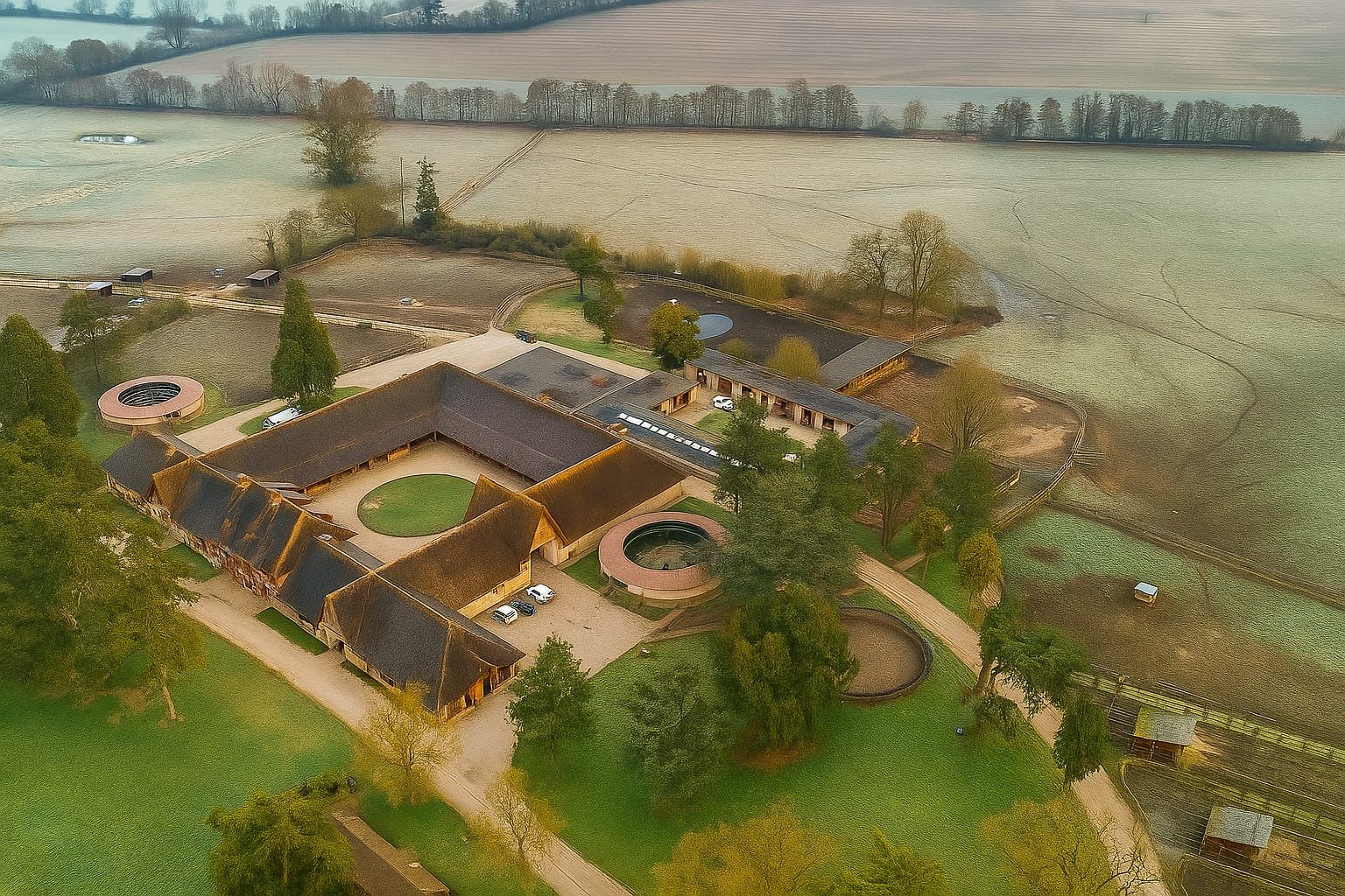 Vista aerea dell'Haras de Villepelée